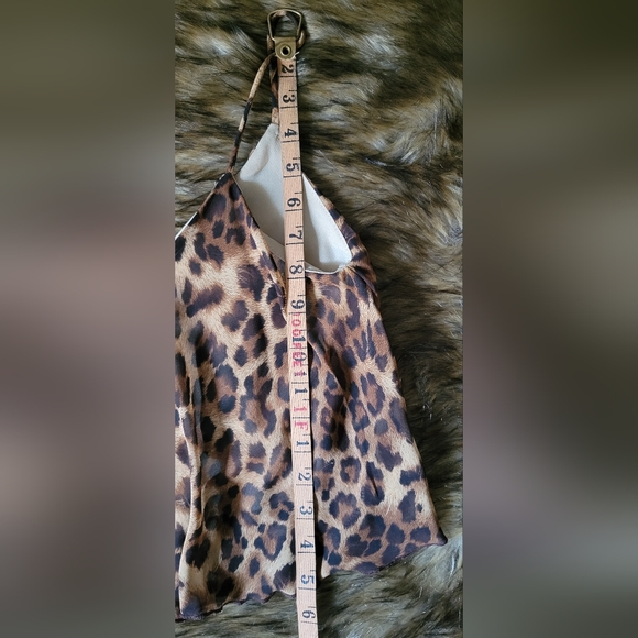 'Lovely day' Leopard Print Crop Top With Bra Shelf Lining - Picture 8 of 10